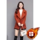 Áo khoác nữ ngắn bằng len ngắn Phiên bản Hàn Quốc của Nizi mùa thu và mùa đông Áo dài mới giữa áo dài màu đỏ - Trung bình và dài Coat