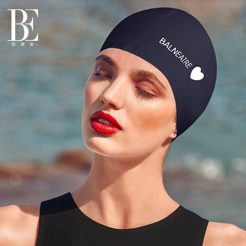 BE van der Ande small red heart cloth swimming cap silicone waterproof ladies' ear long hair professional Breedhead big head surrounding winter swimming
