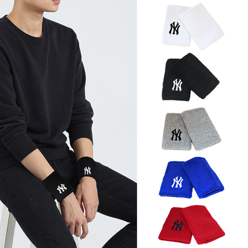 Korean MLB sports wristband men and women fitness fashion wrist belt breathable warm basketball running protective gear sweat belt