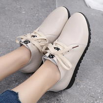 2021 new large size white shoes women 41-43 autumn flat white single shoes soft soles 40 comfortable womens shoes