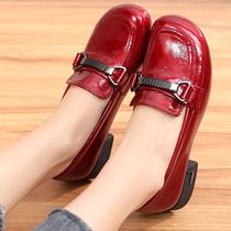 2022 Spring Fashion Lacquer Leather Genuine Leather Big Code Single Shoes Woman 41-43 Soft Leather Flat Bottom Casual Women Shoes 40 Small Leather Shoes