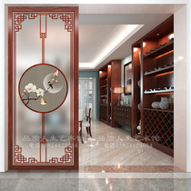 Art glass screen partition living room new Chinese decorative bedroom shelter light luxury small apartment frosted light transmission