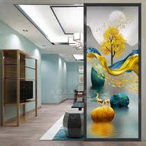 Art glass partition living room bedroom small apartment washroom frosted light transmission portal modern light luxury screen