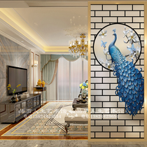 Customized art glass screen decoration partition wall living room modern small house entrance light transparent double-sided process