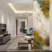 Carved art glass relief screen partitions the living room entrance cabinet nine fish gather wealth bathroom half wall blocking