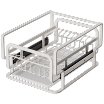Kabei kitchen dishes built-in storage rack cabinet drawer-type pull basket pull-out dish rack plate drain rack