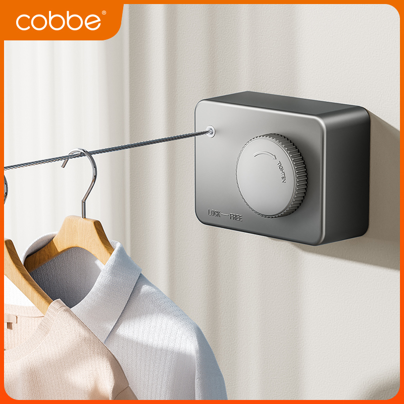 Cabbé Invisible Systolic clothesline Indoor free of punch toilet clotheshorse Laundry God Instrumental Balcony Steel Wire Rope Hanger-Taobao