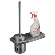 Kabei gun gray toilet brush wall-mounted punch-free household toilet brush storage table bathroom soft-bristled cleaning brush