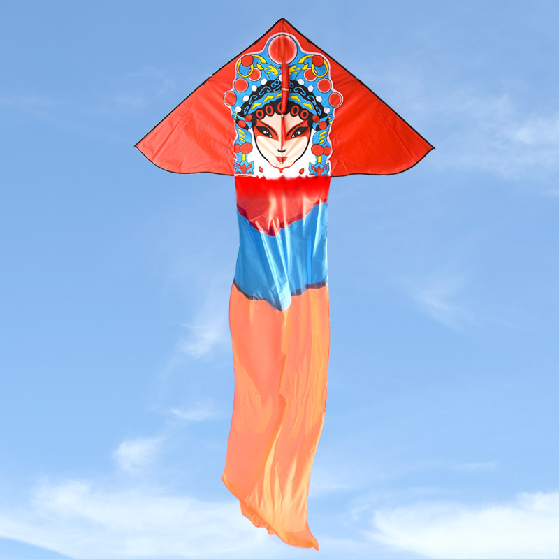 New Mu Guiying kite beginnics children breeze easy to fly large adult Triangle Chinese wind face spectrum long tail kite