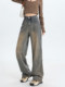 American High Street Retro Wide-Leg Jeans for Women, Spring and Autumn 2025 New Style, Loose Straight-Leg Drapey Extended Floor-Length Pants