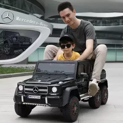 Benz Children's electric car four-wheel remote control off-road children's toy car can be used for adults and two children