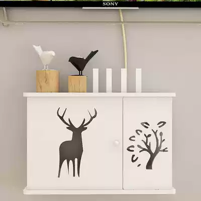 Punch-Free Wall Wall wall hanging machine upper box rack wifi cat wireless router storage box multimedia box shielding