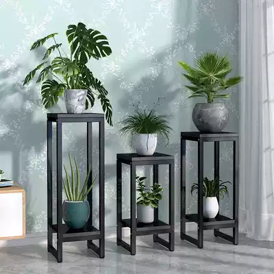 Nordic wrought iron flower stand indoor living room simple shelf multi-layer modern floor-standing flower shelf gold Ge flower pot