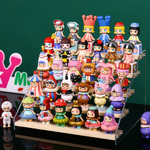 Hand-made storage display stand wooden small desktop girl heart put bubble Mart doll blind box storage display stand