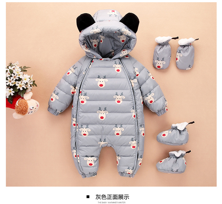 Bé Jumpsuit xuống áo khoác mùa đông bé nam và nữ 0-1-2 năm quần áo ha dày cũ trẻ sơ sinh rằm leo phù hợp.