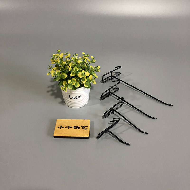 black and white hook S hook six head hook iron art grid photo wall accessories supermarket shop small selling part shelving ornament frame