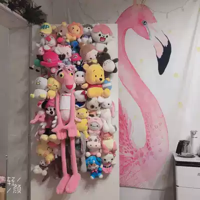ins net celebrity love doll wall fixed plush toy storage rack Grid photo wall doll rack