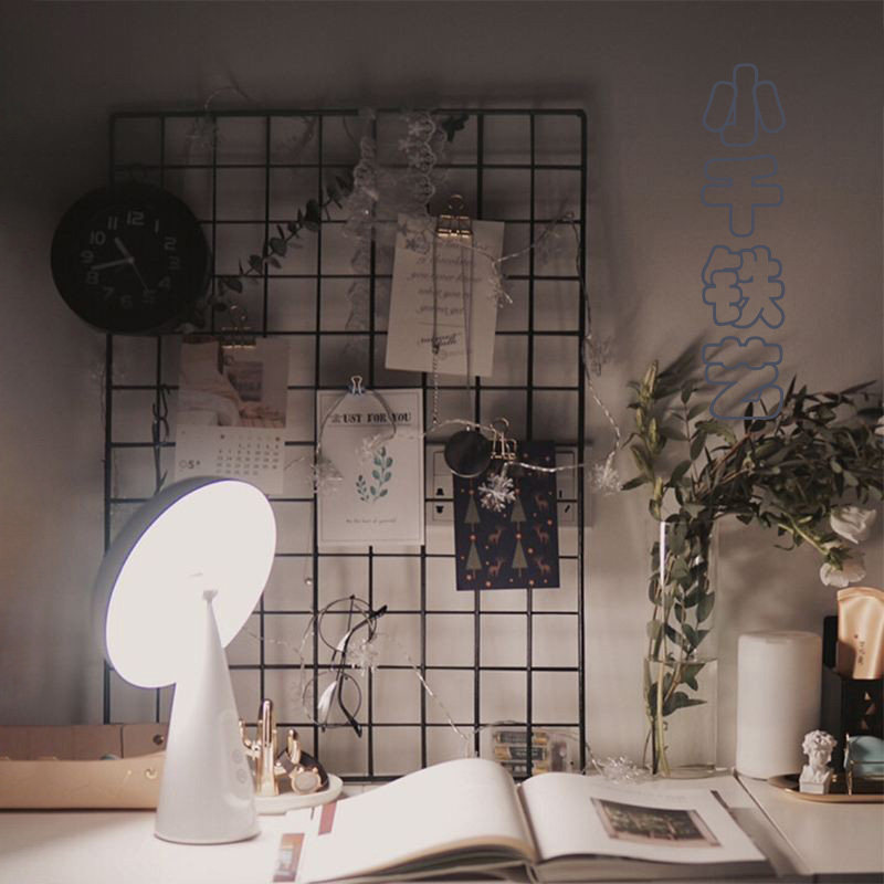 ins net red large grid photo wall girl heart room diy student dorm room renovation black white decorative shelve