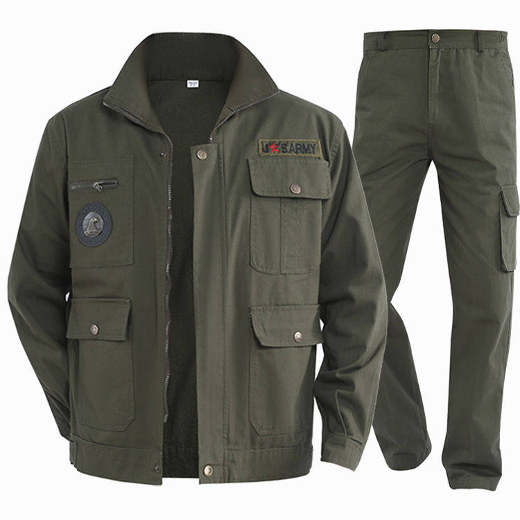 Worksite work clothes migrant workers' blouses for men's spring and autumn season long sleeves workwear men's jacket abrasion-resistant steam repair