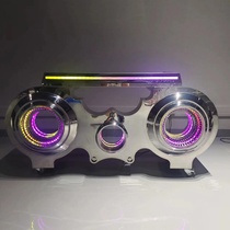 Bar nightclub DJ booth with colorful and movable lights