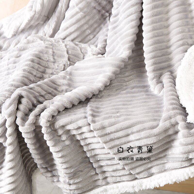 Плед 太tm舒服了！法兰绒+羊羔绒！出口欧美家居毛毯保暖舒适绒毯毛毯 No brand