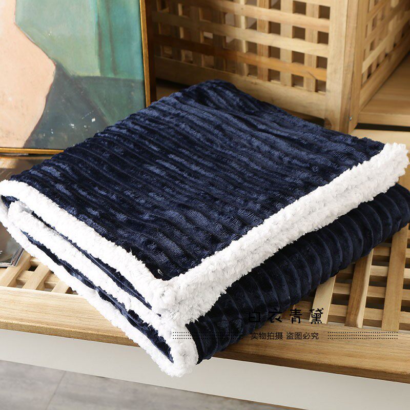 Плед 太tm舒服了！法兰绒+羊羔绒！出口欧美家居毛毯保暖舒适绒毯毛毯 No brand