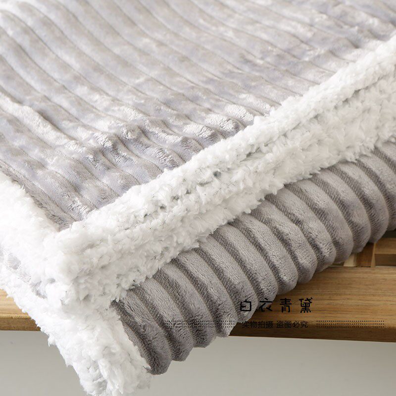 Плед 太tm舒服了！法兰绒+羊羔绒！出口欧美家居毛毯保暖舒适绒毯毛毯 No brand