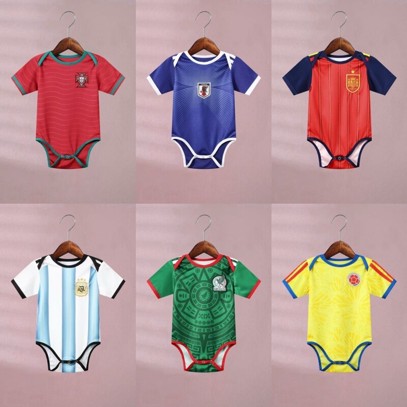 26 World Cup National Team Portugal Brazil Argentina Baby Football Uniforms Mexico Germany Baby Crawling Suits 26 World Cup National Team Portugal Brazil Argentina Baby Football Uniforms Mexico Germany Baby Crawling Suits