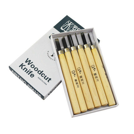  Woodpecker PM126 Wood lettering prints Carved Knife Wood Engraving Knife Rubber Stamp Engraving Knife 6 Pieces Suit