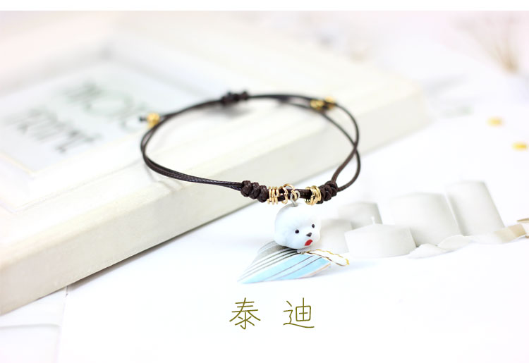 Bear Cub Cartoon Bracelet Vòng tay dễ thương Animal Cat Girl Sinh viên Hàn Quốc Phiên bản Handmade Handmade Bracelet Bracelet vòng lv