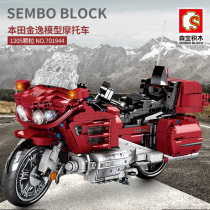 Senbao 701944 Benz Tian Jinyi motorcycle simulation car model ornaments small particles assembled boy building blocks toys