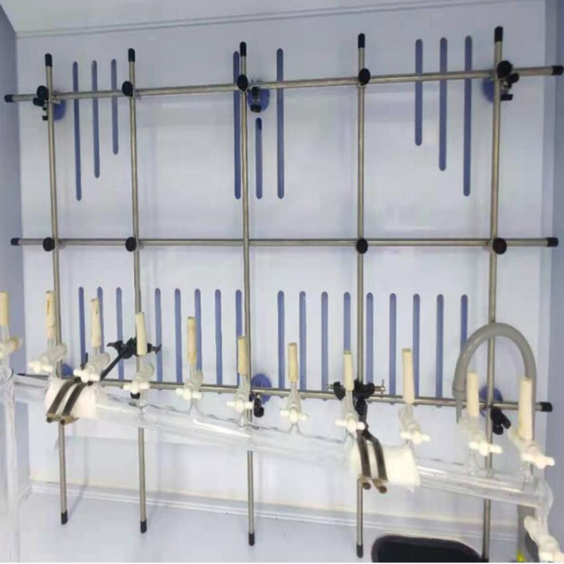 Double-row pipe rack synthetic rack fume hood rack glass fiber rack stainless steel distillation rack drain rack laboratory