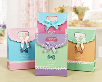 Happy Sugar Wedding Supplies Paper Bag Cute Gift Bag Butterfly Knot Gift Bag Flip Handbag Gift Bag Back Gift Bag