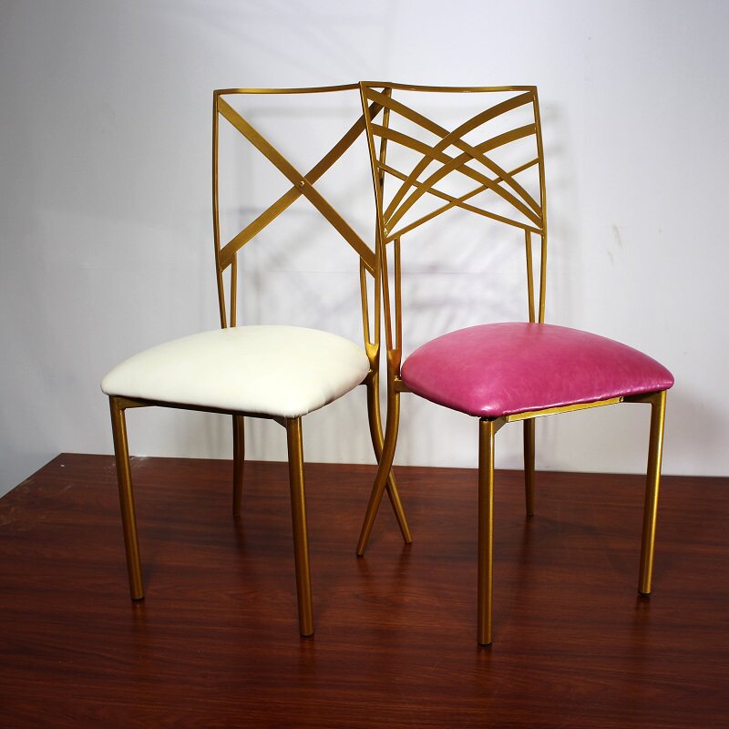 Factory Customized Banquet Bamboo Chair Metal European Style Outdoor Wedding Steel Bar Chair Hotel Dining Room Cross Chair