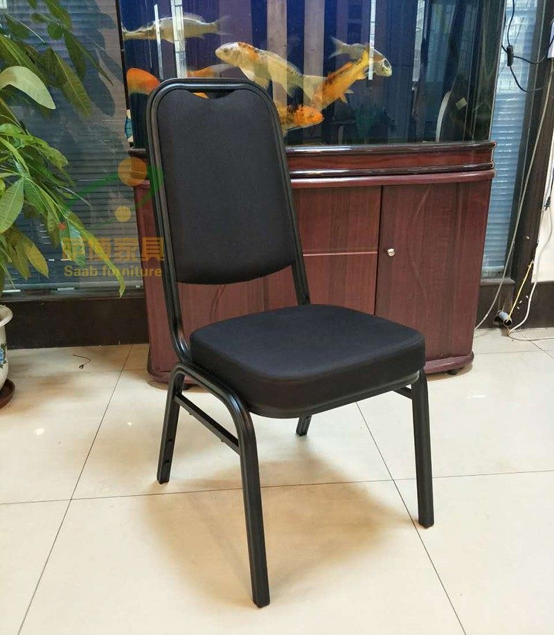 Iron Art Black Banquet Chair Sleeve White Red Hotel Chair General Aluminum Alloy Restaurant Dining Chair Meeting Chair Cart