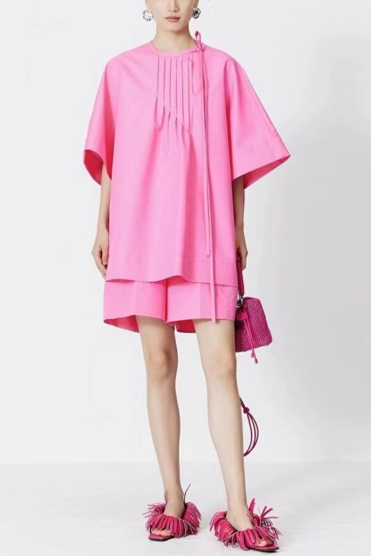 Zcy Zhu Chongyi 2023 New Summer Style Pleated Collar Wide-Sleeved Cotton Top