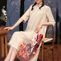 Retro modified dress cheongsam spring new Tang dress loose Chinese style womens ethnic style Chinese dress