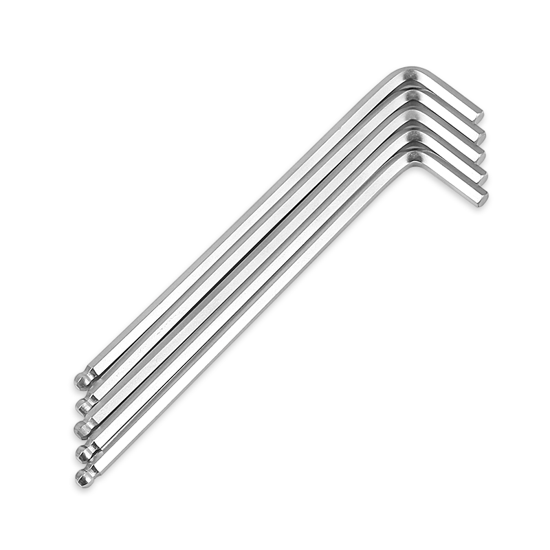 Extended ball head inner hexagonal wrench L-shaped hexagonal edge 6 square nickel-plated 2 2 5 3 4 5 6 7 8 10 12mm