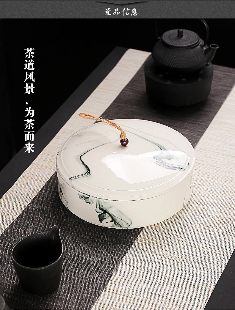 Old ink at the grid wind ceramic tea boxes white porcelain tea pot large two tea cake and tea boxes