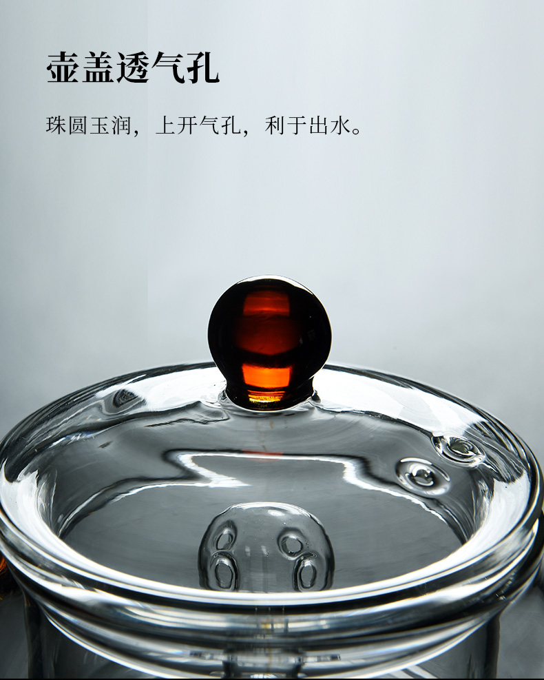 Old &, thickening refractory glass tea set suits for large kettle electric TaoLu steaming tea boiling tea, tea tray