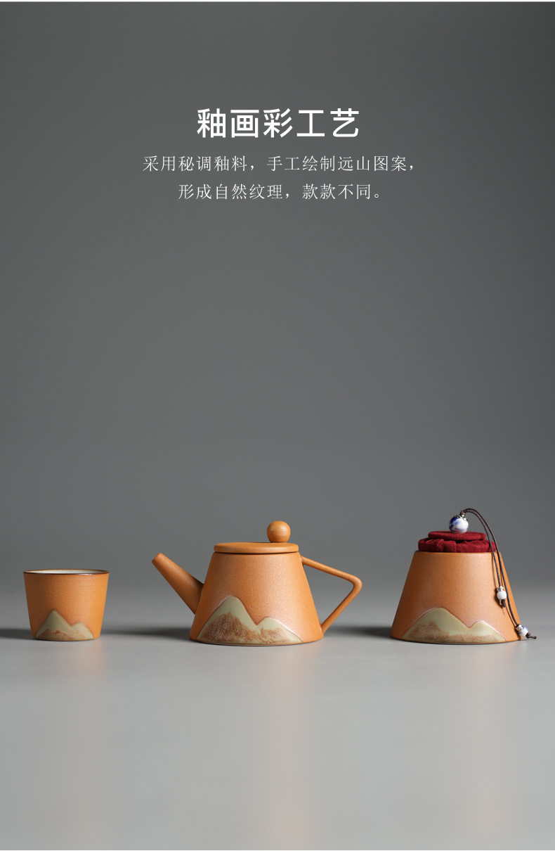 Old &, kung fu tea set a pot of four cups of black suit household Japanese teapot teacup saucer consolidation set of restoring ancient ways