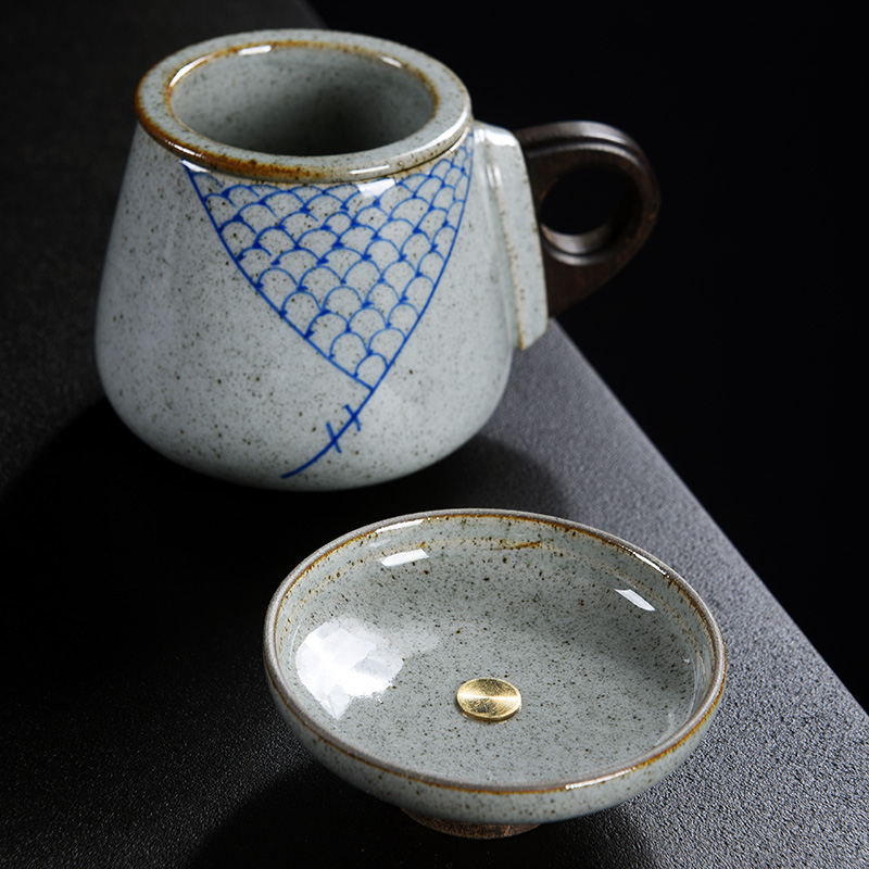 Old &, ceramic cups with cover filter wood ultimately responds a cup of tea cup office master the hand - made mark cup