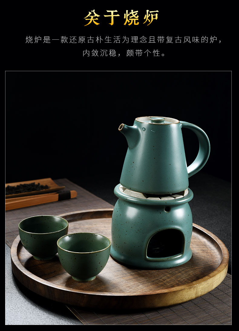 Old at restoring ancient ways, cyan alcohol ceramic tea stove temperature hot tea stove Japanese tea accessories boiled tea, tea cooking wind furnace