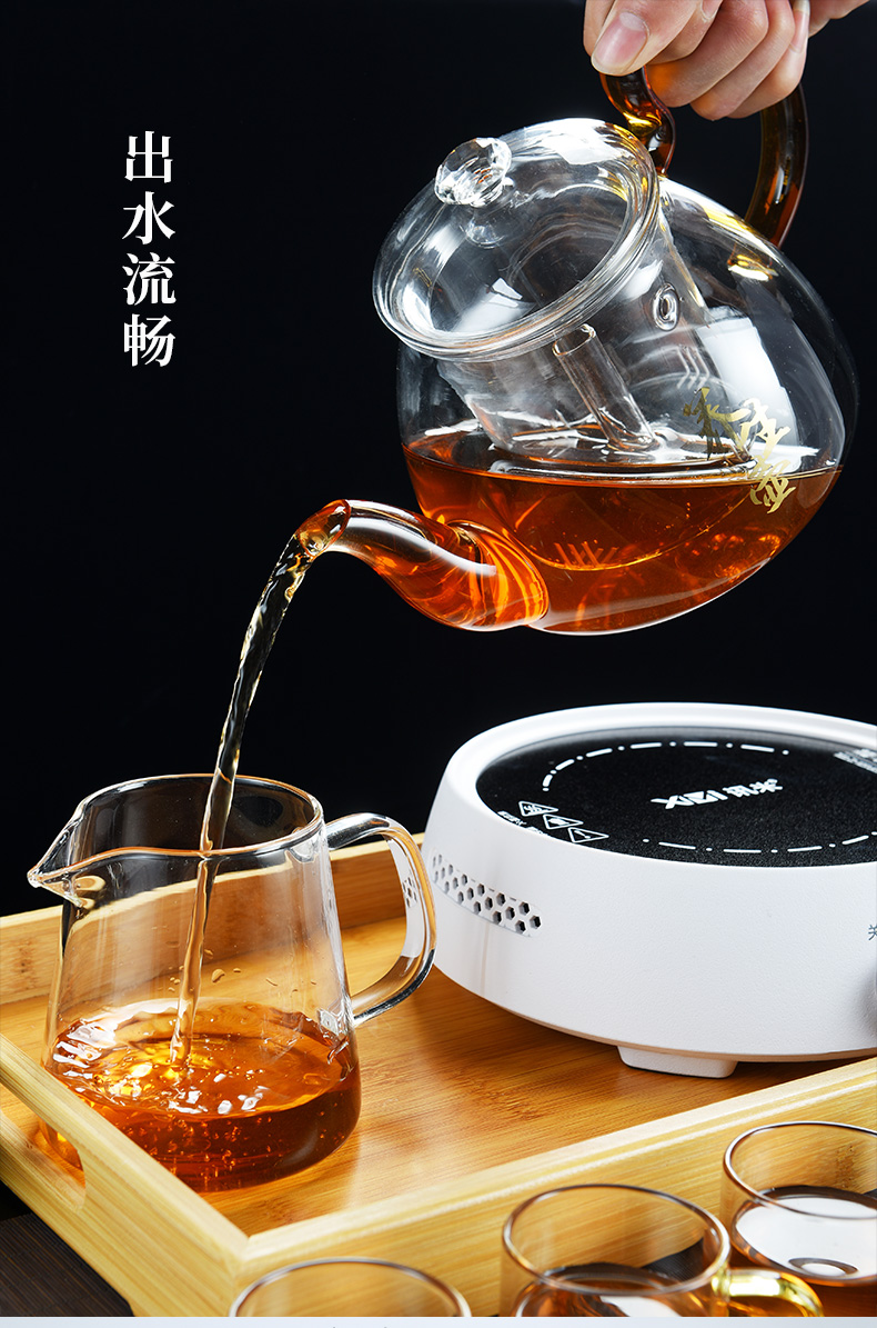 Old &, thickening refractory glass tea set suits for large kettle electric TaoLu steaming tea boiling tea, tea tray