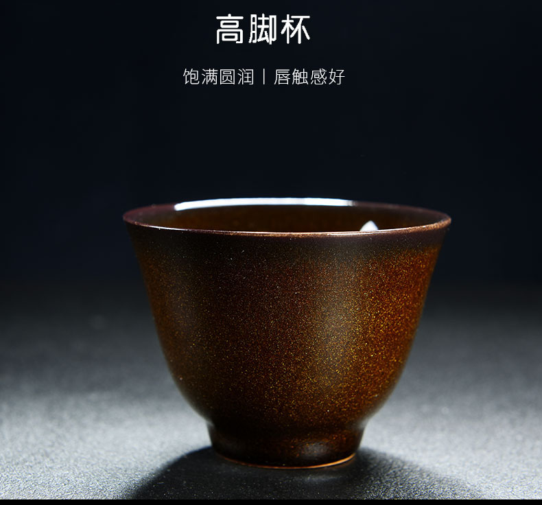 Old &, kung fu tea set variable temmoku built large cup light ceramic sample tea cup masters cup home small bowl