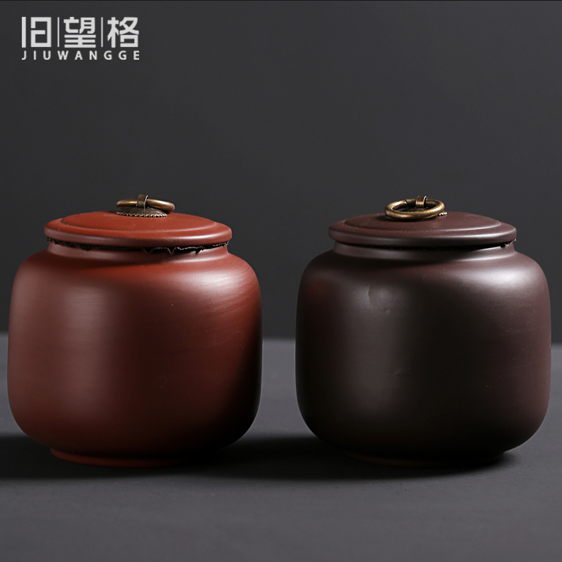 Old &, violet arenaceous fangyuan kung fu tea caddy fixings contracted in restoring ancient ways, seal tank pu 'er red POTS