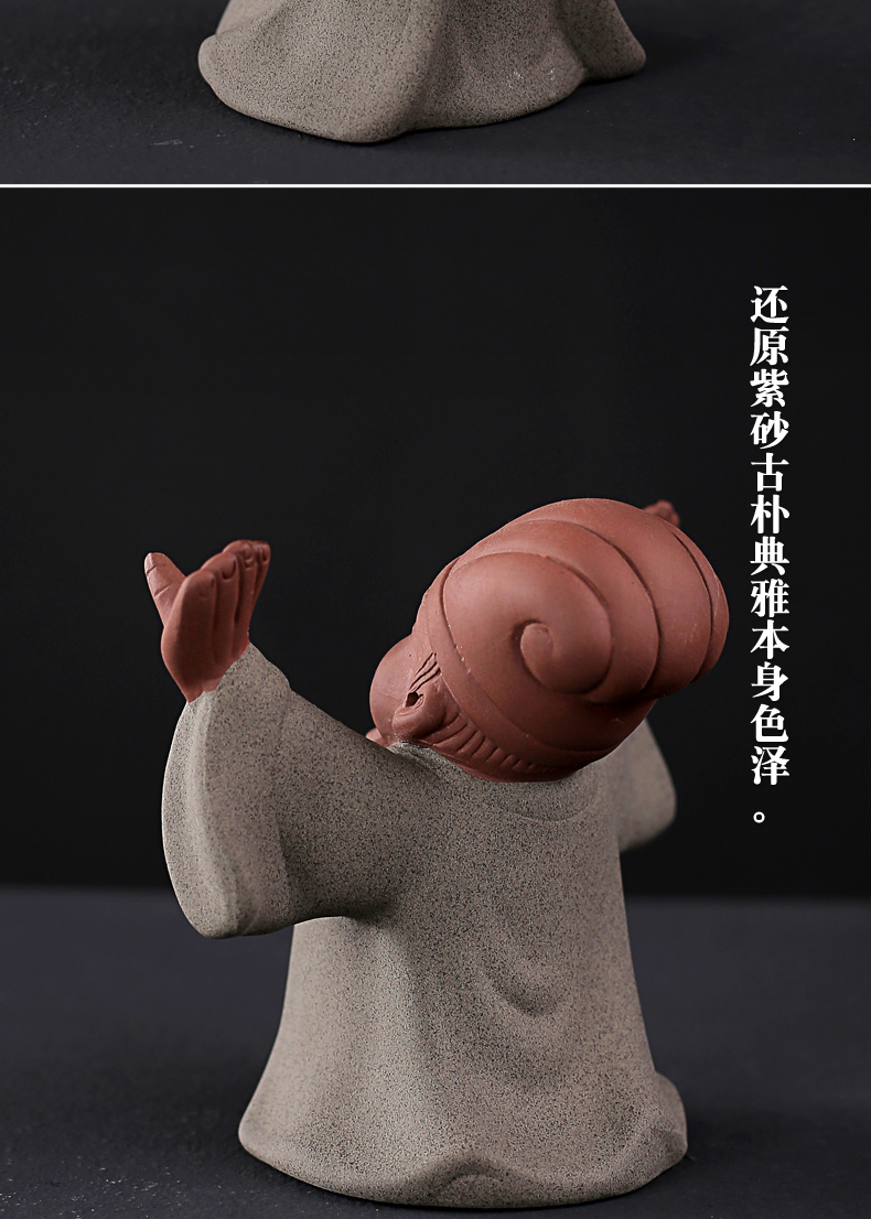 Old &, kung fu tea accessories color purple sand tea pet furnishing articles arenaceous contented little monks maitreya kongming pen pen rack