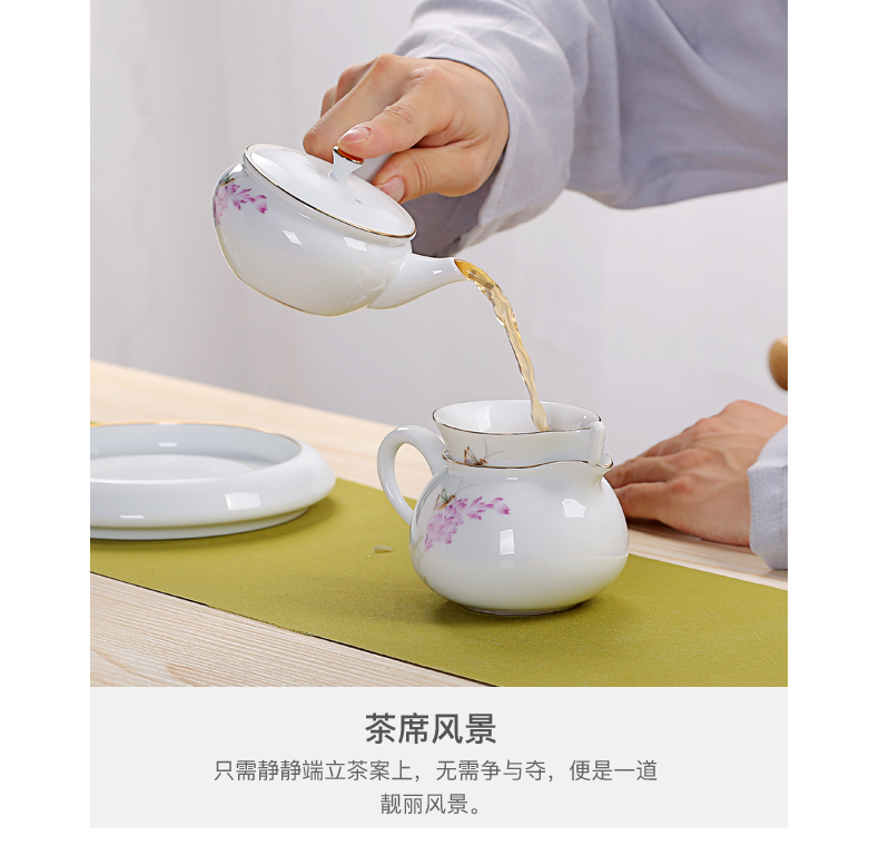 Old &, ceramic kung fu tea set Japanese side pot of pure and fresh and contracted white porcelain paint teapot tea, single pot