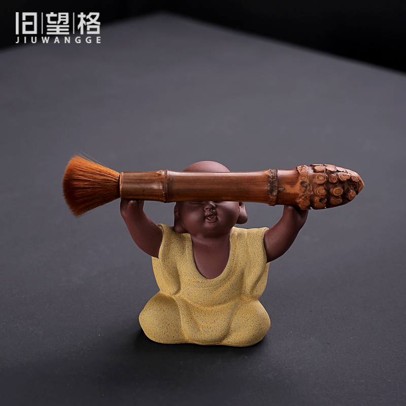 Old &, kung fu tea accessories color purple sand tea pet furnishing articles arenaceous contented little monks maitreya kongming pen pen rack