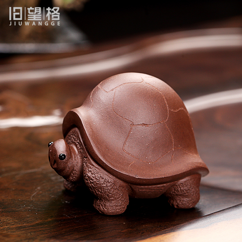 Old kung fu tea set at the grid yixing purple sand tea red mud pet turtle longevity tea tea play general furnishing articles turtle turtle